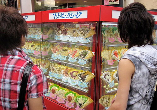 “sampuru” fake food samples in a display case, tokyo, japan